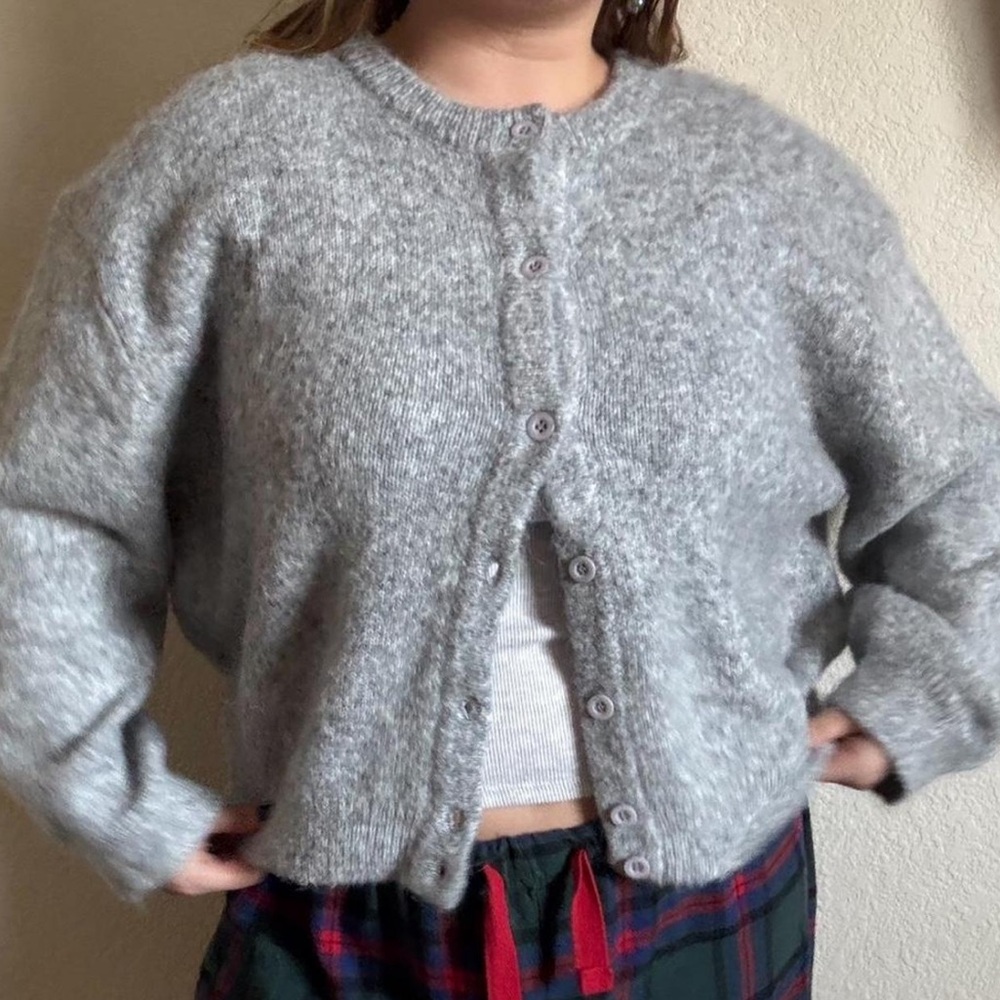 Daily Drills grey button up sweater cardigan